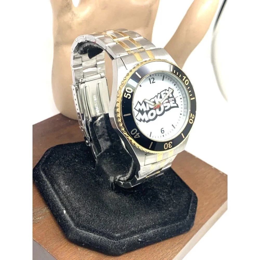 Disney Mickey Mouse Men's Watch WDS000695 Quartz Two Tone Stainless Steel 43mm